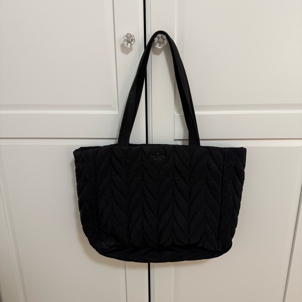 Black Kate Spade Quilted Tote Bag